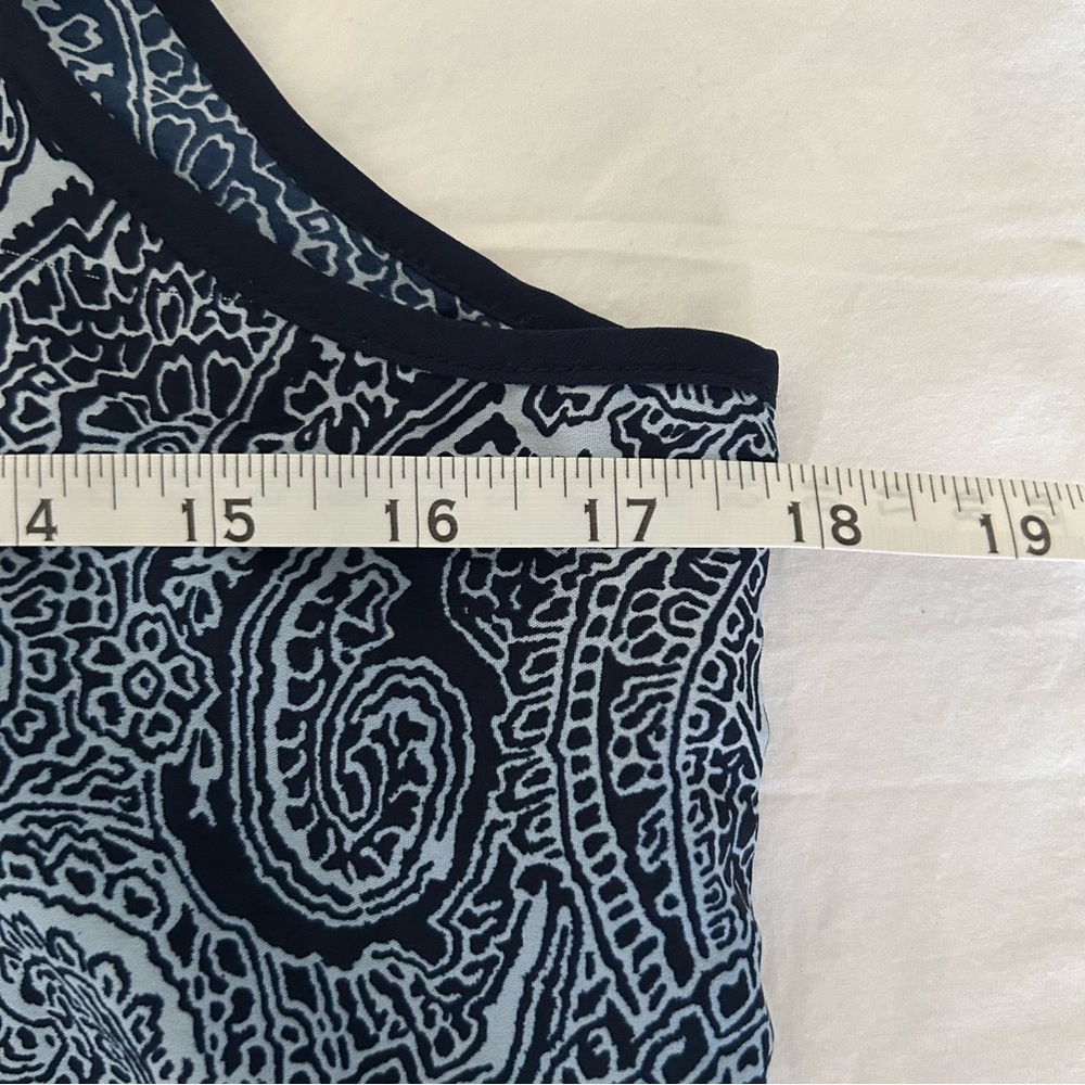 American Rag Dress Mini Navy Blue Paisley Sleeveless Small - Picture 5 of 8